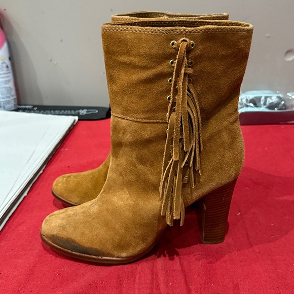 Coach Tan Suede Heeled Boots - Picture 3 of 6